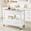 ACME Ottawa Kitchen Cart, Stainless Steel & White YF