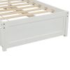 Twin size Platform Bed Wood Bed Frame with Trundle; White RT