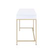 Vanity Desk in White High Gloss & Gold Finish