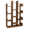 12-Shelf Bookcase, Modern Tree Bookshelf Book Rack Display Shelf Storage Organizer for CDs, Records, Books, Home Office Deco(Vintage)