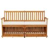 Storage Bench with Cushion 58.3" Solid Wood Acacia