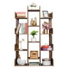 12-Shelf Bookcase, Modern Tree Bookshelf Book Rack Display Shelf Storage Organizer for CDs, Records, Books, Home Office Deco(Vintage)