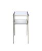 Rhodie End Table in Antique Gold; Mirror & Clear Glass