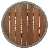 Patio 3-Piece Bistro Set Woven-Rope Conversation Set with Wood Tabletop and Cushions for Balcony, Gray Rope+Beige Fabric