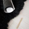 Quad Sheepskin Rug, Black and Silky, Machine Washable 6x4 feet