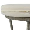 Patio 3-Piece Bistro Set Woven-Rope Conversation Set with Wood Tabletop and Cushions for Balcony, Gray Rope+Beige Fabric
