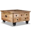Coffee Table Rough Mango Wood 27.6"x27.6"x15.7"