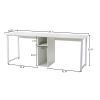 Free shipping Home Office 2-Person Desk, Large Double Workstation Desk, Writing Desk with Storage,White