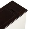 Retro Stylish Nightstand, Two-tone Classic Vintage Livingroom End Table Side Table with USB Ports and One Multifunctional Drawer with cup holders
