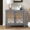 Free Standing Wood Sideboard Storage Cabinet with Doors and Adjustable Shelf, Entryway Kitchen Dining Room, Modern Vintage Design and Easy Assembly