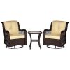 Outdoor Chairs Set 3 Pieces Set Furniture Set for Balcony Rattan Chairs and Table with Cushions - Orange XH
