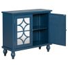 Free Standing Wood Sideboard Storage Cabinet with Doors and Adjustable Shelf, Entryway Kitchen Dining Room, Modern Vintage Design and Easy Assembly
