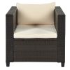 Outdoor, Patio Furniture Sets, 5 Piece Conversation Set Wicker Rattan Sectional Sofa with Seat Cushions