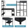 Free shipping Home Office computer desk,Metal frame and MDF board/5 tier open bookshelf/Plenty storage space