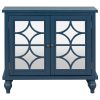 Free Standing Wood Sideboard Storage Cabinet with Doors and Adjustable Shelf, Entryway Kitchen Dining Room, Modern Vintage Design and Easy Assembly