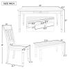 Stylish Wooden Furniture Kitchen Table Set 6-Piece with Ergonomically Designed Chairs