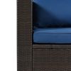 Outdoor, Patio Furniture Sets, 5 Piece Conversation Set Wicker Rattan Sectional Sofa with Seat Cushions