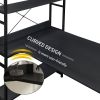 Free shipping Home Office computer desk,Metal frame and MDF board/5 tier open bookshelf/Plenty storage space